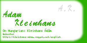 adam kleinhans business card